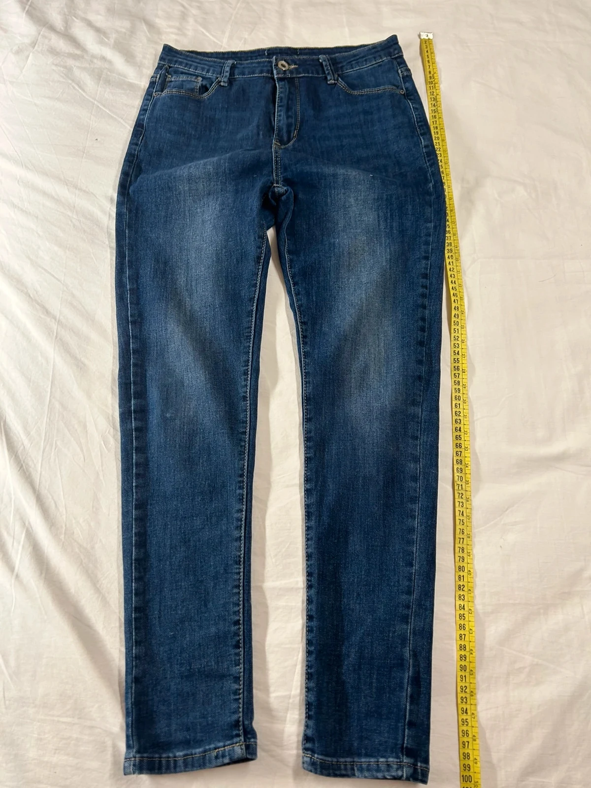 Jean vintage bleu marine taille haute – photo 2